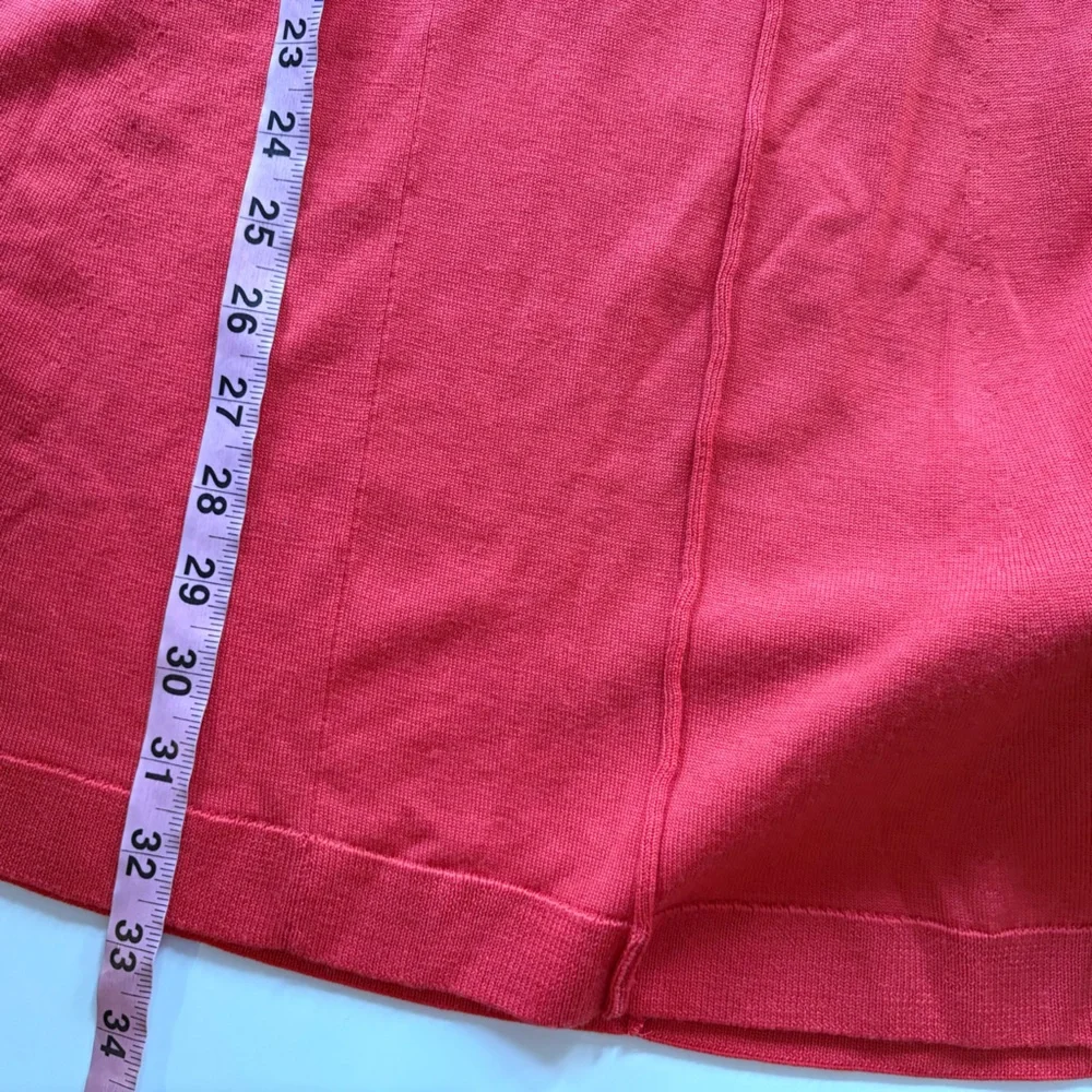 Lafayette 148 New York || Godet Knit Midi Skirt A-Line Wool Red Orange‎ M